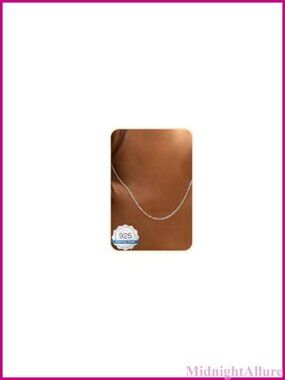925 Sterling Silver Figaro Chain Necklace Waterproof Hypoallergenic 18 Inch